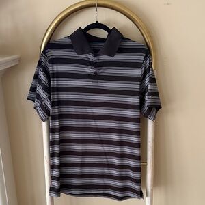 Columbia Men's Polo Shirt with Black and Gray Stripes